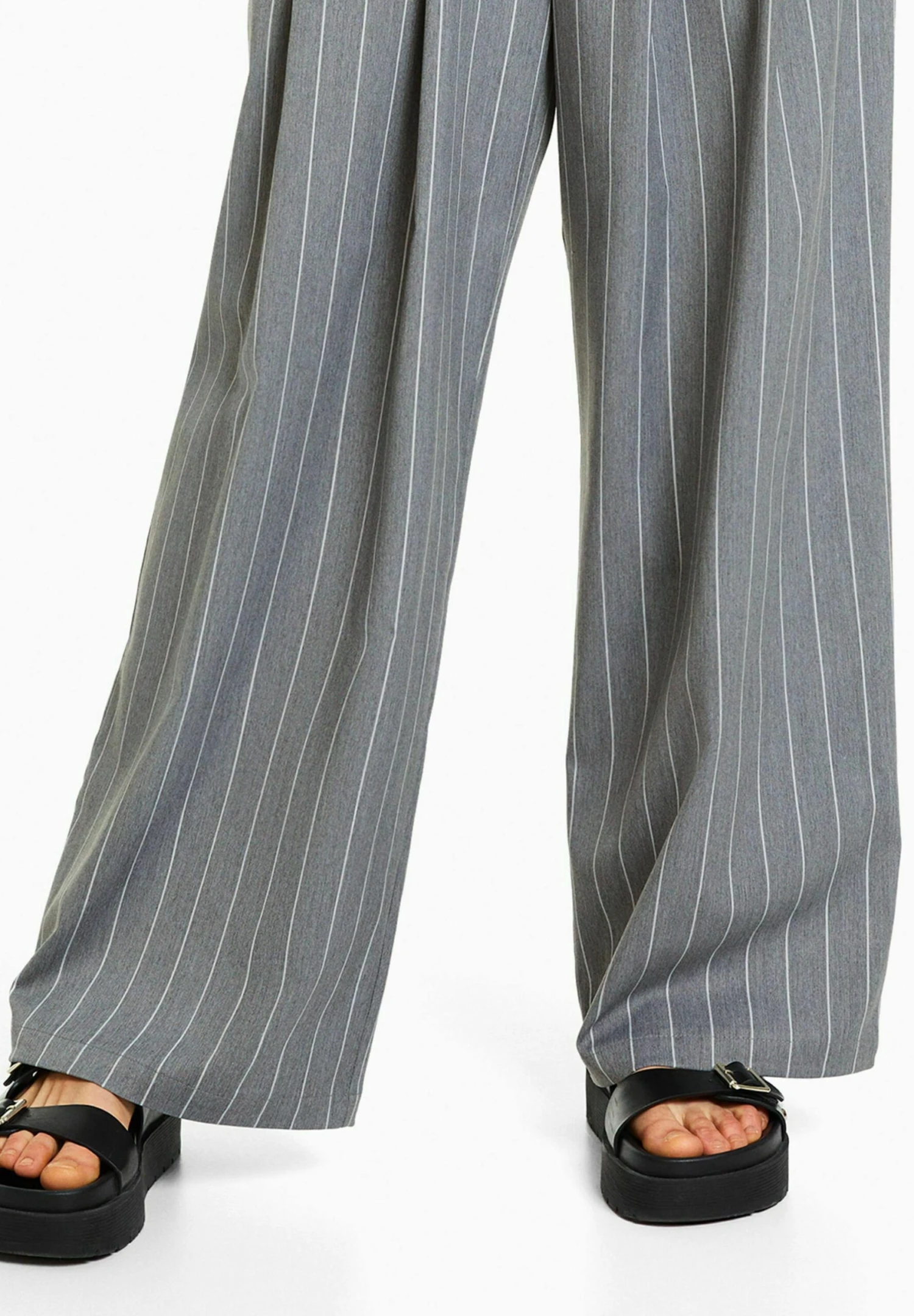 BershkaPINSTRIPE TAILORED - Tygbyxor - Mottled Grey 6 BershkaPINSTRIPE TAILORED - Tygbyxor - Mottled Grey - Bild 4