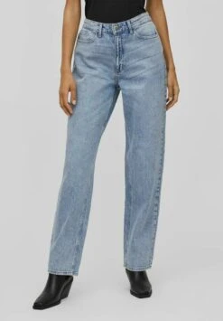 VILAHIGH WAIST - Jeans Straight Leg - Light Blue Denim
