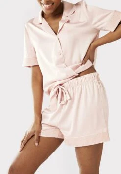 Chelsea PeersBLUSH TRIM BUTTON UP - Pyjamas - Pink -Henry Tiger Butik 2ec99722de8e46faaa104daadcd9df7a