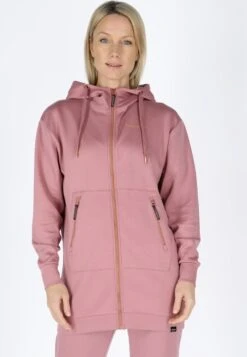 SwedemountLounge Long Zip Hood - Tröja Med Dragkedja - Dusty Rose
