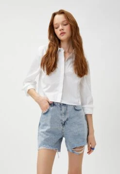 KotonPOCKET DETAIL DESTROYED - Jeansshorts - Light Indigo