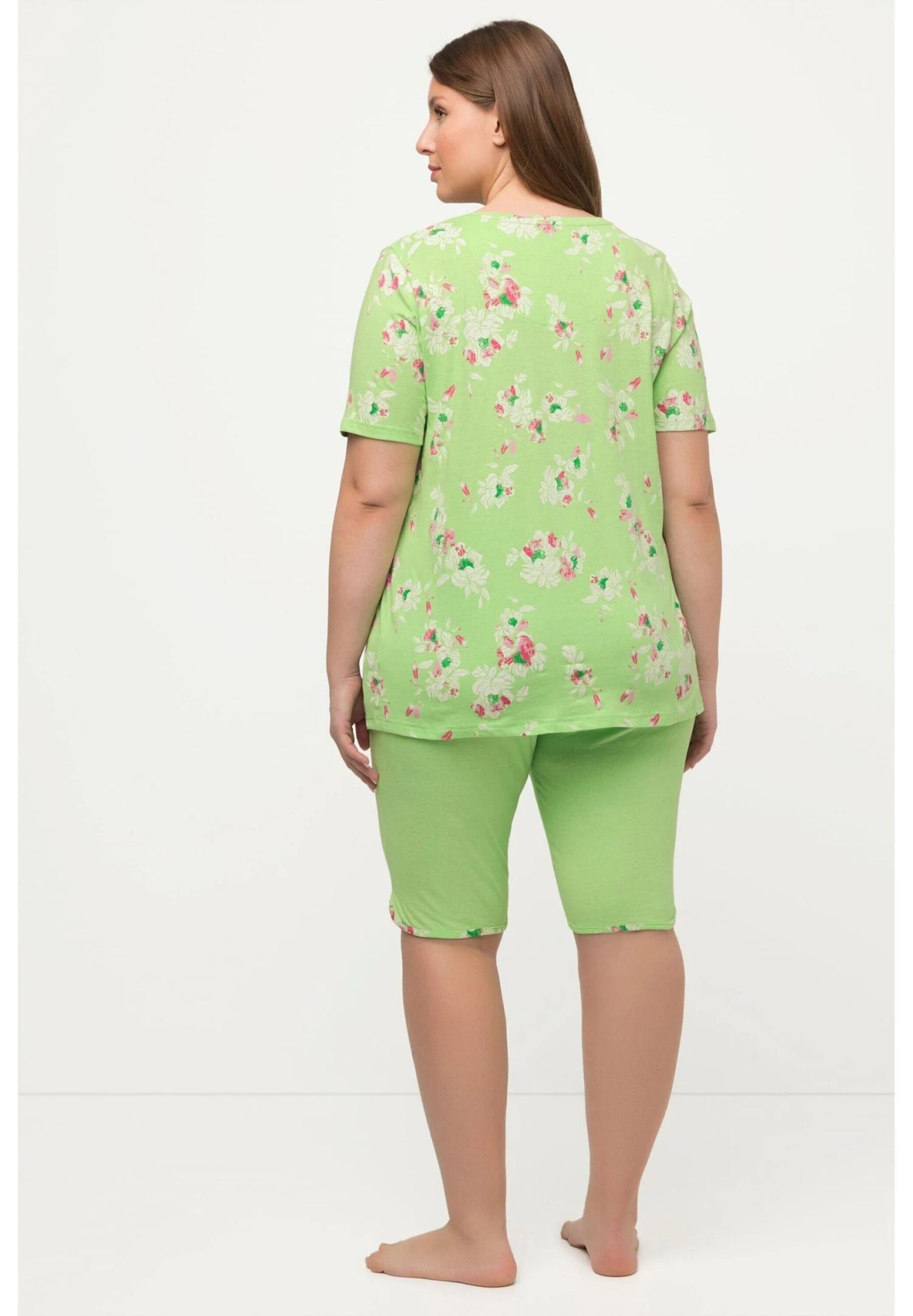 Ulla PopkenSET IMPRIMÉ À FLEURS COL ROND ET MANCH - Pyjamas - Vert Vif 5 Ulla PopkenSET IMPRIMÉ À FLEURS COL ROND ET MANCH - Pyjamas - Vert Vif - Bild 3