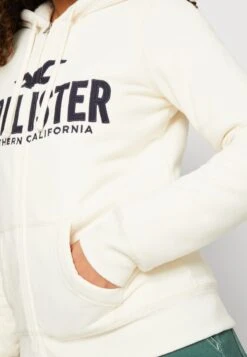 Hollister Co.TECH CORE - Tröja Med Dragkedja - Antique White -Henry Tiger Butik 4e3e7d71db5b4aeab0160cfc047655ed