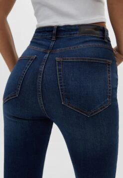 PULL & BEAR PULL&BEARWITH HIGH WAIST - Jeans Skinny Fit - Dark Blue -Henry Tiger Butik 5ffdabc065244a48b64834764a5d9c7d