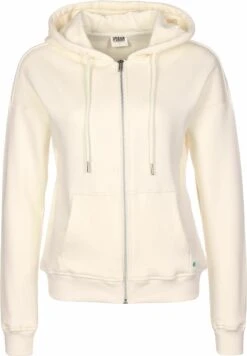 Urban ClassicsLADIES ORGANIC TERRY ZIP HOODY - Tröja Med Dragkedja - Beige