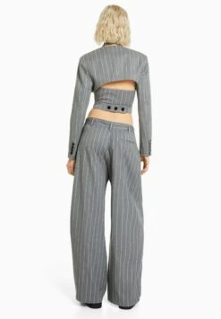 BershkaPINSTRIPE TAILORED - Tygbyxor - Mottled Grey 10 BershkaPINSTRIPE TAILORED - Tygbyxor - Mottled Grey -Henry Tiger Butik 82a173057bdb4df78ade7ce4643851f8