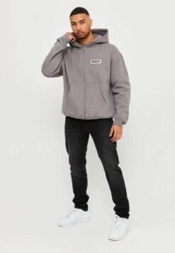 Multiply ApparelPATCH - Tröja Med Dragkedja - Steel Gray -Henry Tiger Butik 83f344e4823644d7af1909f25dae859e