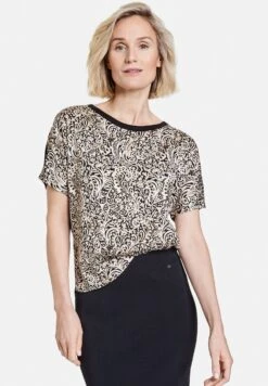 Gerry Weber1/2 ARM GEMUSTERTES KURZARMSHIRT MIT SEITENS - Blus - Schwarz Ecru Weiss Druck