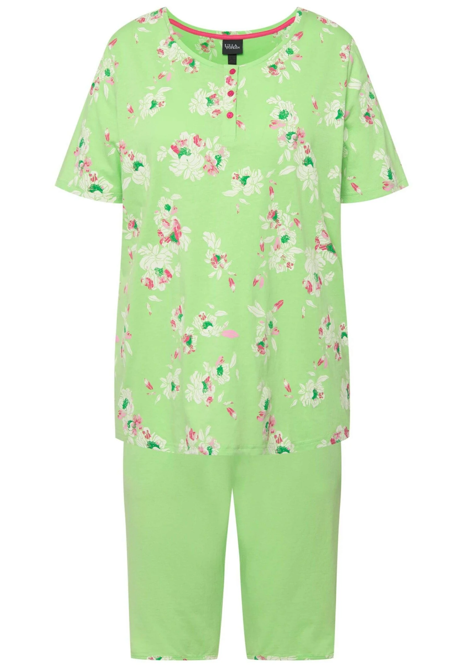 Ulla PopkenSET IMPRIMÉ À FLEURS COL ROND ET MANCH - Pyjamas - Vert Vif 6 Ulla PopkenSET IMPRIMÉ À FLEURS COL ROND ET MANCH - Pyjamas - Vert Vif - Bild 4