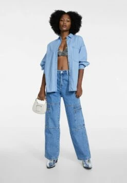 StradivariusJeans Relaxed Fit - Dark Blue Denim -Henry Tiger Butik 9c00477c90ae4906be6235658690067e