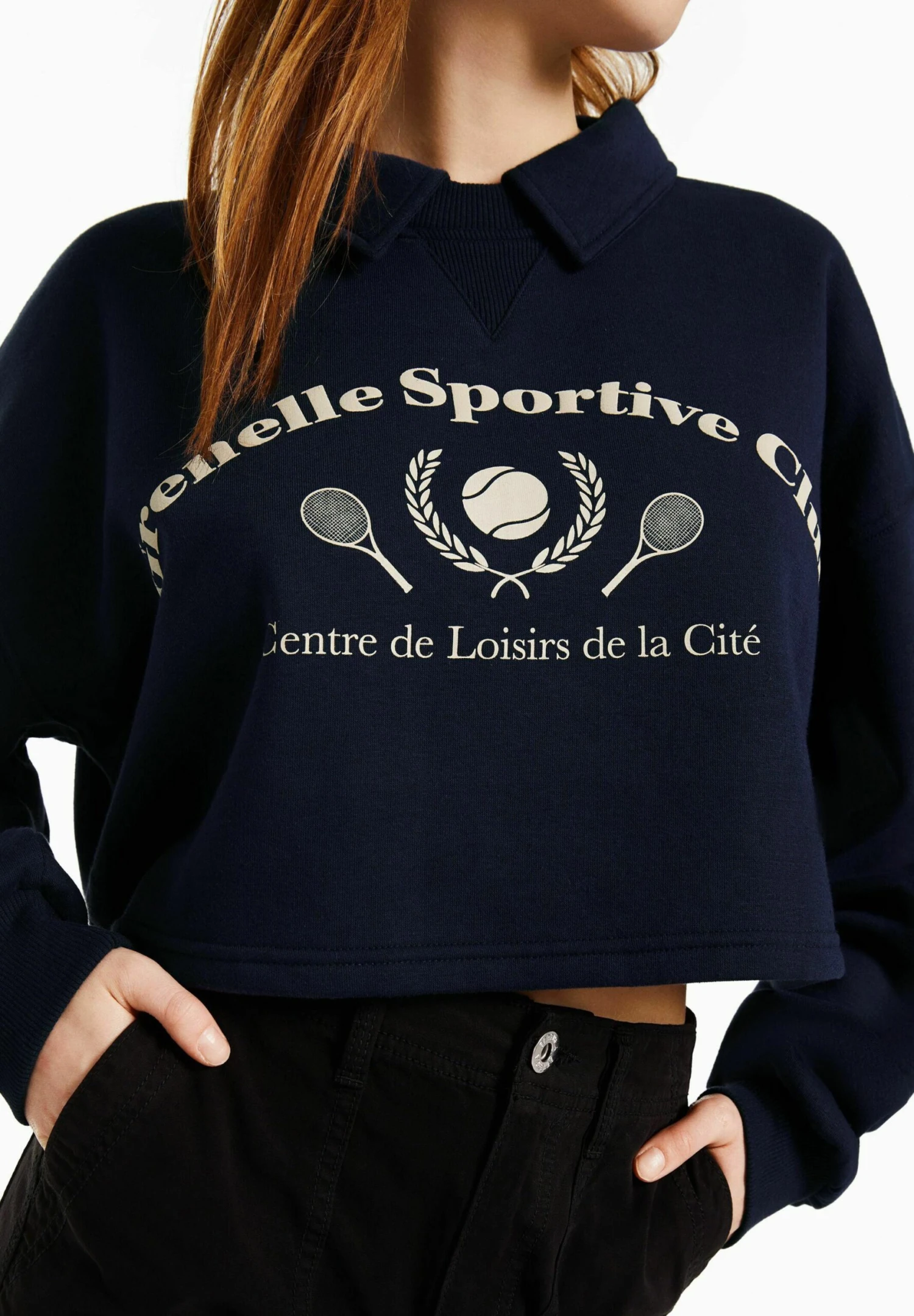 BershkaPRINT WITH COLLAR - Piké - Royal Blue 6 BershkaPRINT WITH COLLAR - Piké - Royal Blue - Bild 4