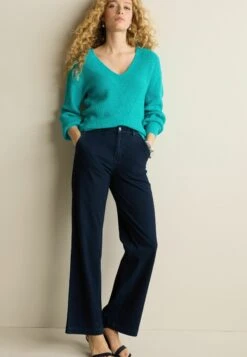NextWIDE LEG PETITE - Flared Jeans - Rinse Blue