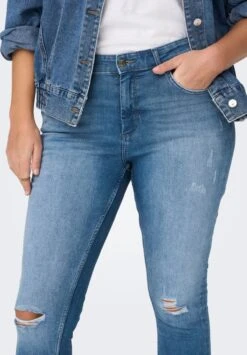 ONLY CarmakomaCARWILLY REG SK ANK ZIP TAI848 DEST - Jeans Slim Fit - Light Medium Blue Denim -Henry Tiger Butik b7b8f2a85a2f4cc1a800fb1611ef95ad