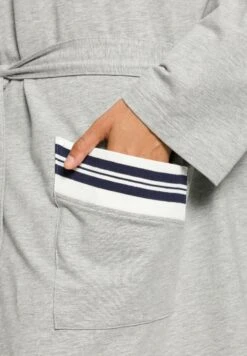 Ulla PopkenSTREPEN CEINTUUR - Morgonrock - Lichtgrijs Melange -Henry Tiger Butik cc6a7204d4024902a903bb2dd33f19dc