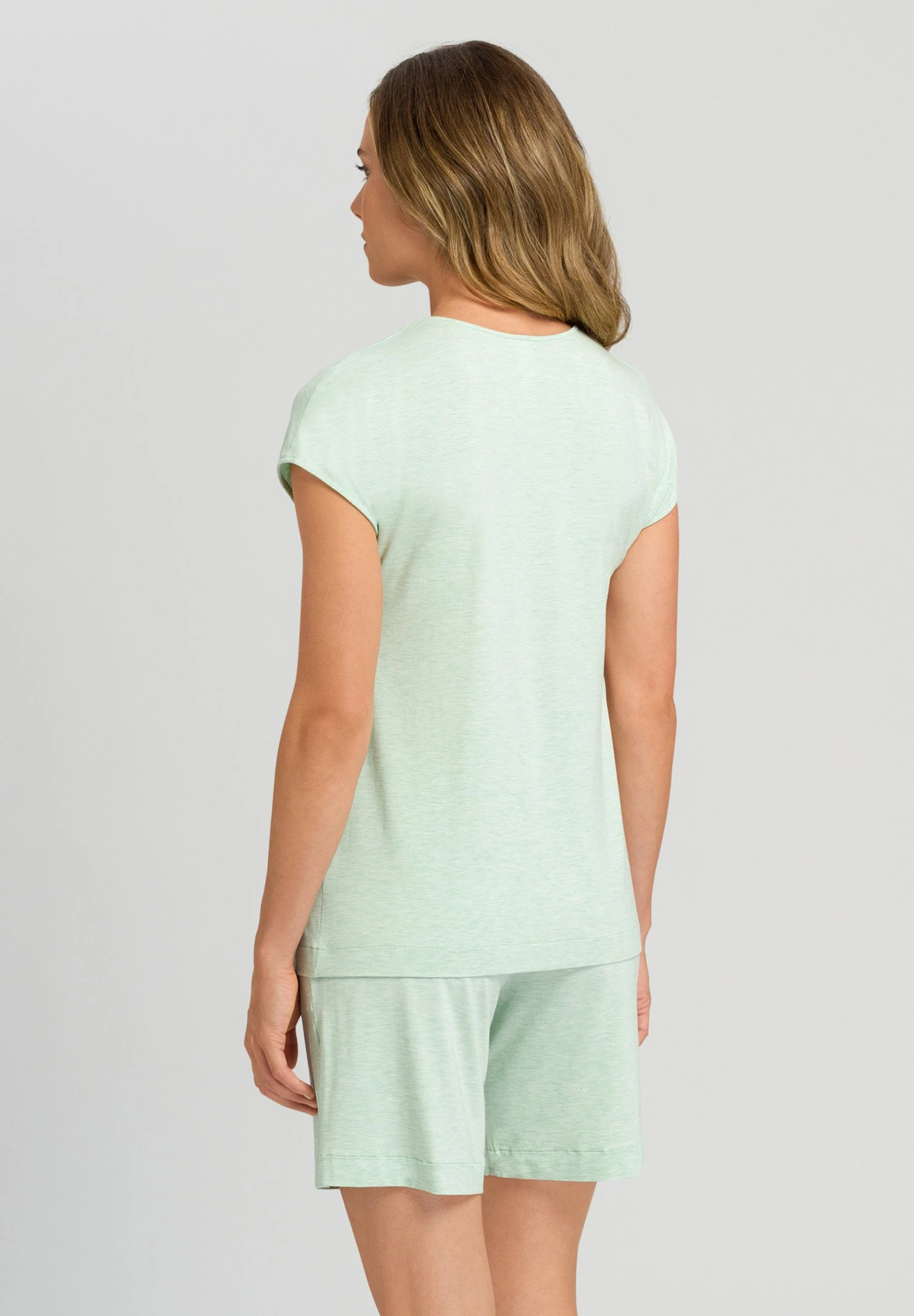HanroNATURAL ELEGANCE - Pyjamasöverdel - Pistachio Melange 5 HanroNATURAL ELEGANCE - Pyjamasöverdel - Pistachio Melange - Bild 3