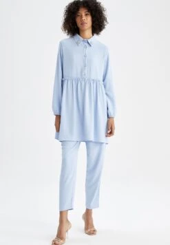 DeFactoSET REGULAR FIT - Tygbyxor - Blue