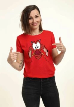 Henry TigerMULAN BIG FACE MUSHU - T-shirt Med Print - Red -Henry Tiger Butik e544fb006cd74f51a206b6c27d396293