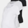 Cotton On MaternityMATERNITY HENLEY SHORT SLEEVE 3 PACK - T-shirt - Bas - Black/white/silver -Henry Tiger Butik e7625d6ef72a4acba97d6583bd464101