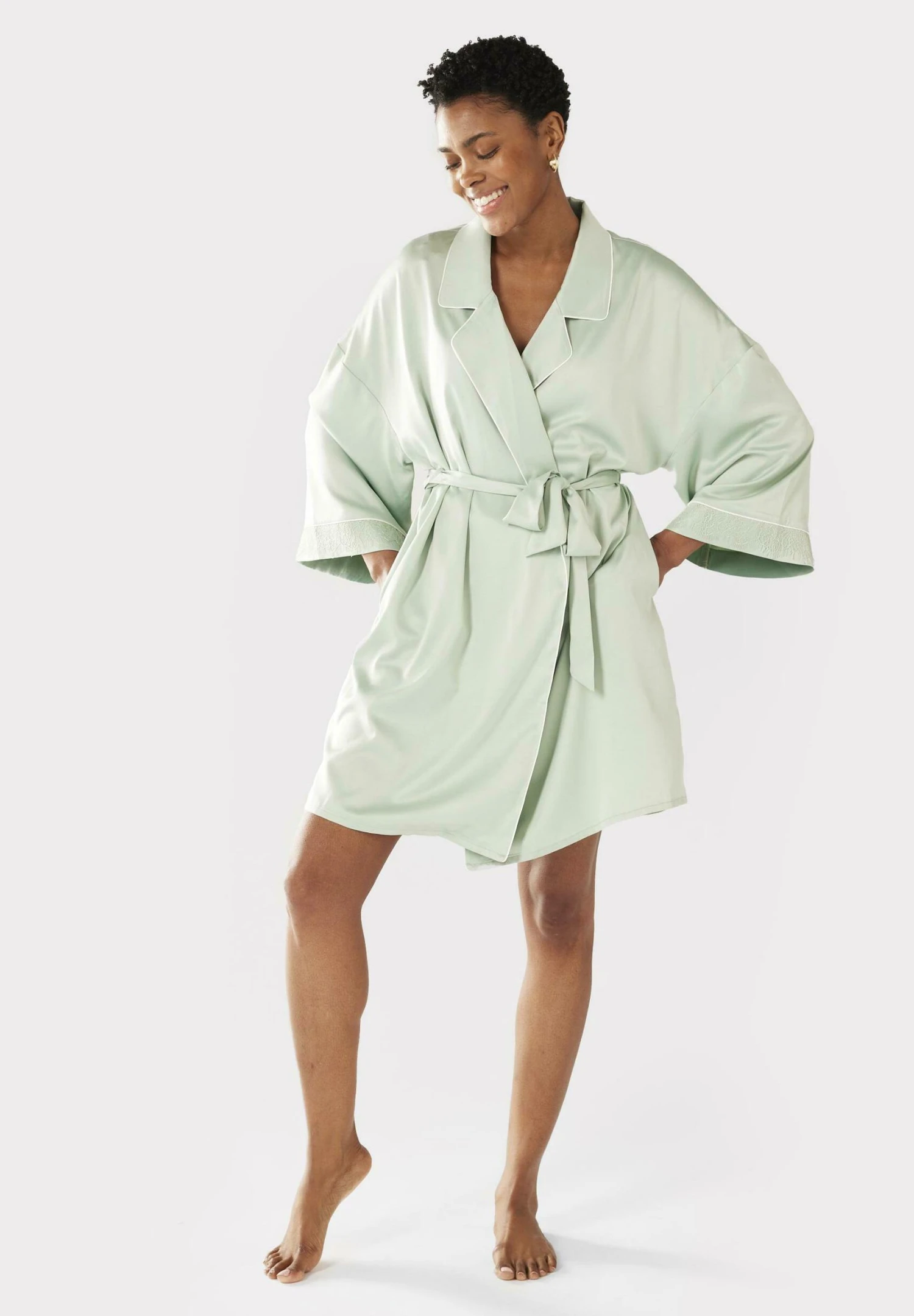 Chelsea PeersSAGE TRIM - Morgonrock - Green 4 Chelsea PeersSAGE TRIM - Morgonrock - Green - Bild 2