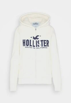 Hollister Co.TECH CORE - Tröja Med Dragkedja - Antique White -Henry Tiger Butik ef87a7ff0adb42189696be223998edc7