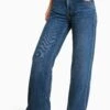BershkaWIDE LEG 90S - Jeans Relaxed Fit - Dark Blue