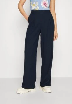 Vero Moda TallVMMYMILO WIDE PANTS - Tygbyxor - Navy Blazer
