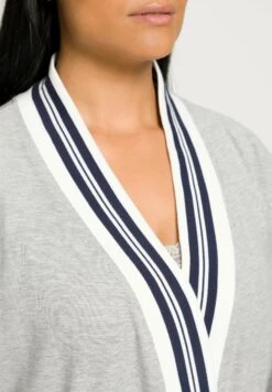 Ulla PopkenSTREPEN CEINTUUR - Morgonrock - Lichtgrijs Melange -Henry Tiger Butik f599e3c2fee849a88cdf325744ea5167