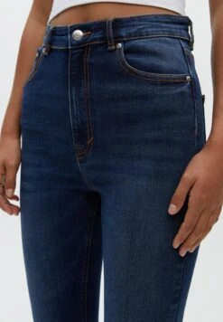 PULL & BEAR PULL&BEARWITH HIGH WAIST - Jeans Skinny Fit - Dark Blue -Henry Tiger Butik fe80d4d5ecbe44de872b9d1d5bf9f8e1